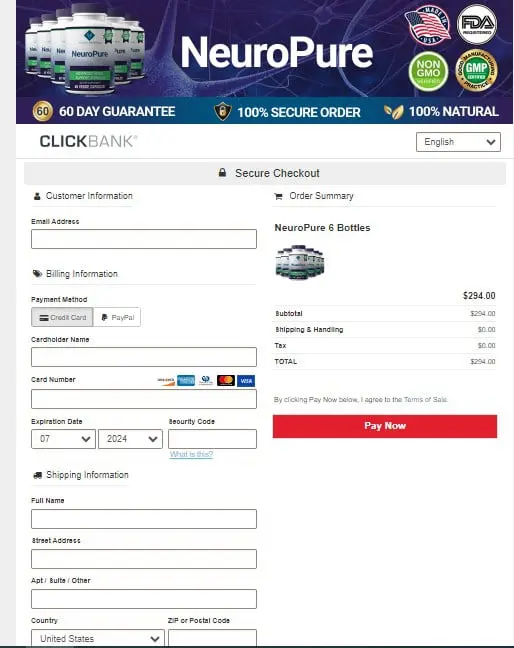 Neuropure Order Form